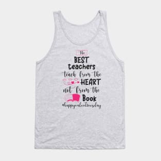 Funny Teachers Quote Teaching is a work of heart, Cool Valentines Day for Teachers Couple Tank Top